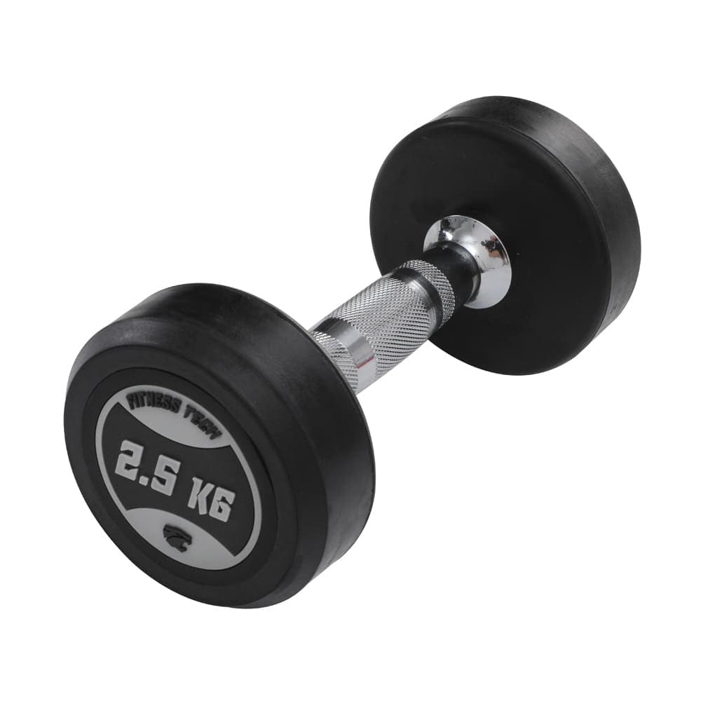 Fitness Tech - Set de 2 mancuernas redondas uretano Fitness Tech.