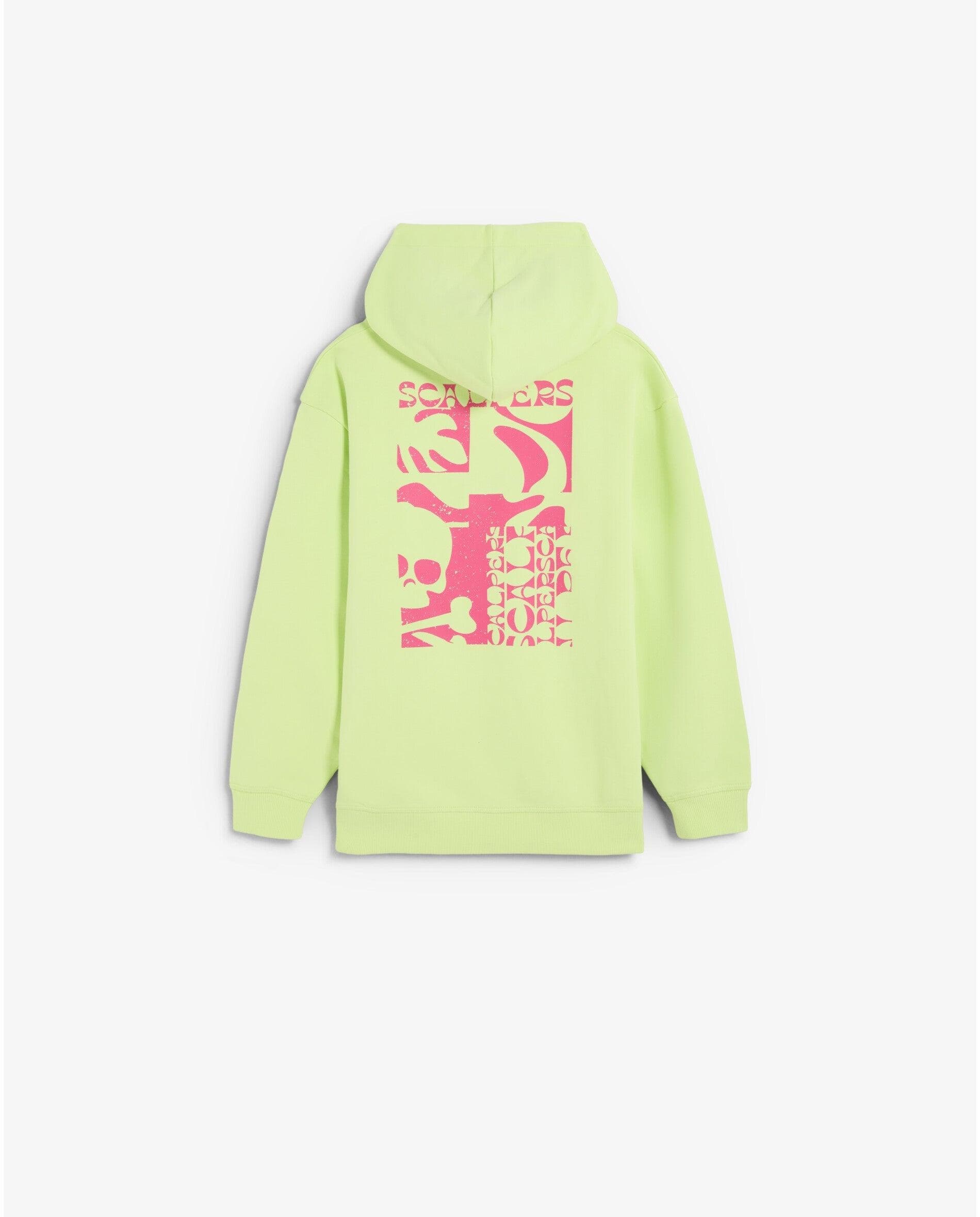 Scalpers - Sudadera con capucha de niña con bolsillo canguro y print trasero.