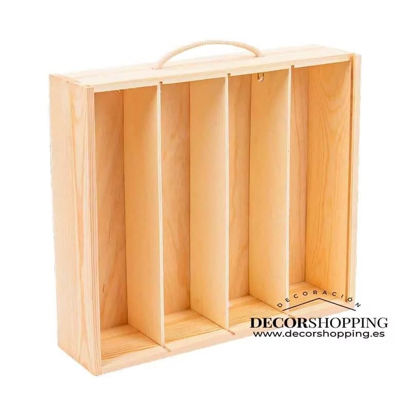 Caja Madera para 4 Botellas