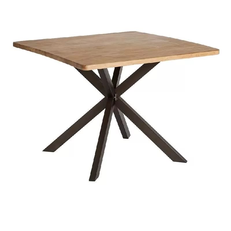 Mesa comedor cuadrada madera estilo industrial