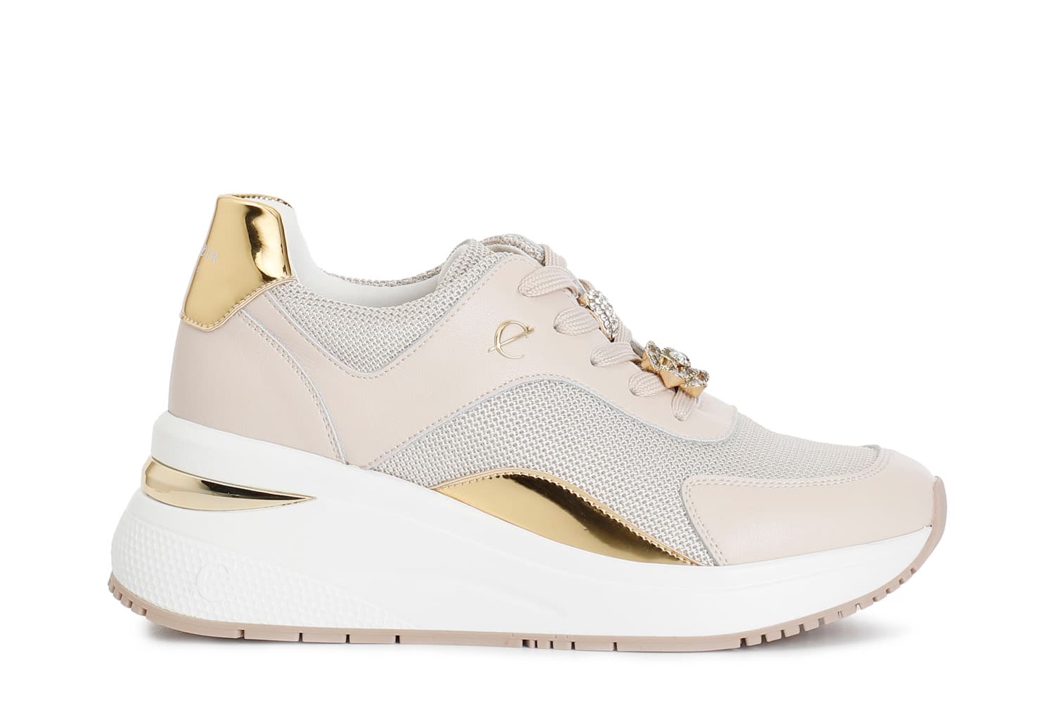 cordones oxford en tela y piel con accesorios para quitar y poner. powder 40