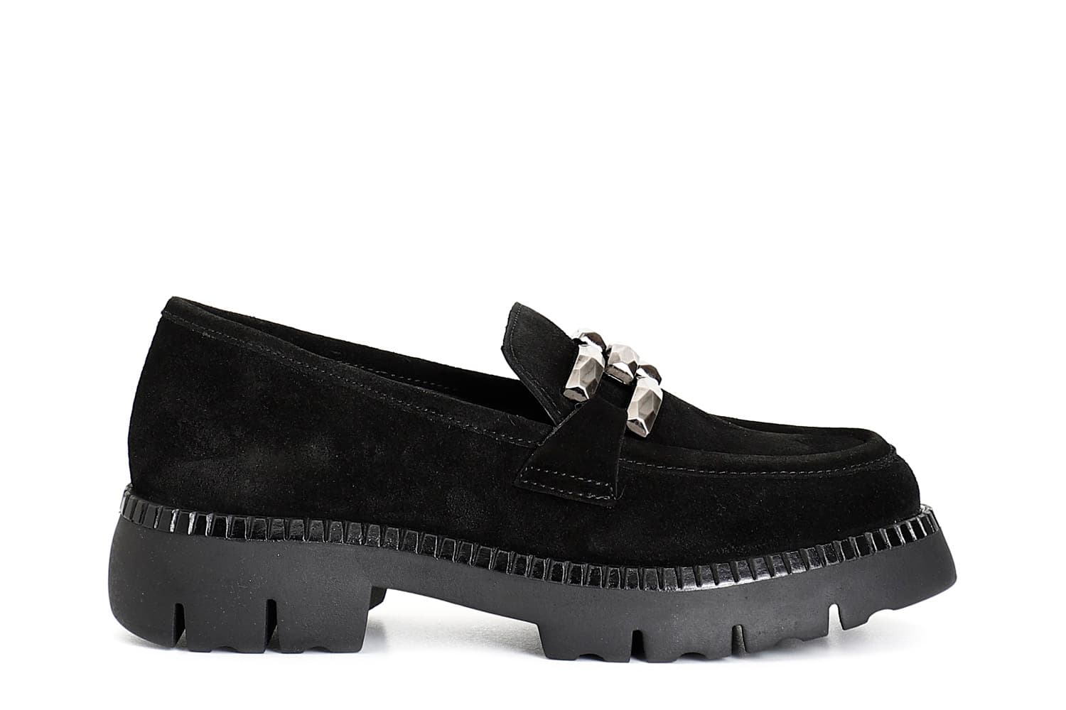 mocasín de mujer en ante con bocado black 37