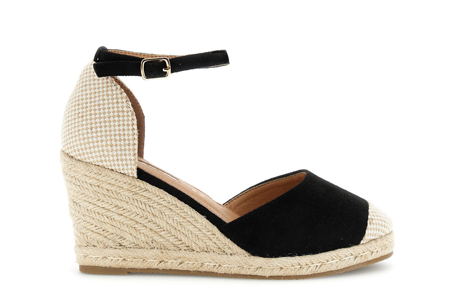 sandalias de cuña de microfibra black 41