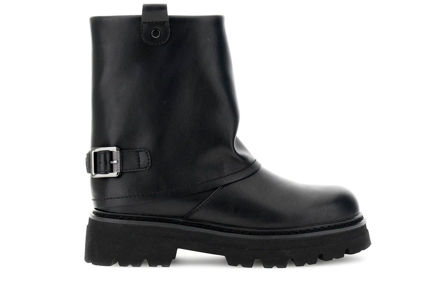 botines de piel con polaina black 40