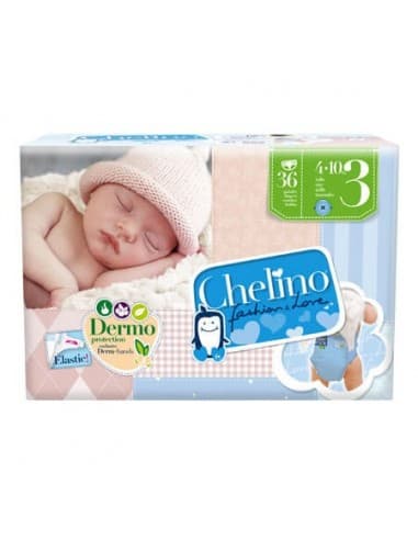 Chelino Fashion & Love Pañales Talla 3 (36 Pañales Para Bebés 4-10 Kg)