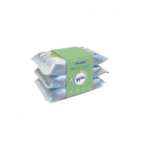 Mustela Trio Toallitas Limpiadoras 180 Unidades - Mustela