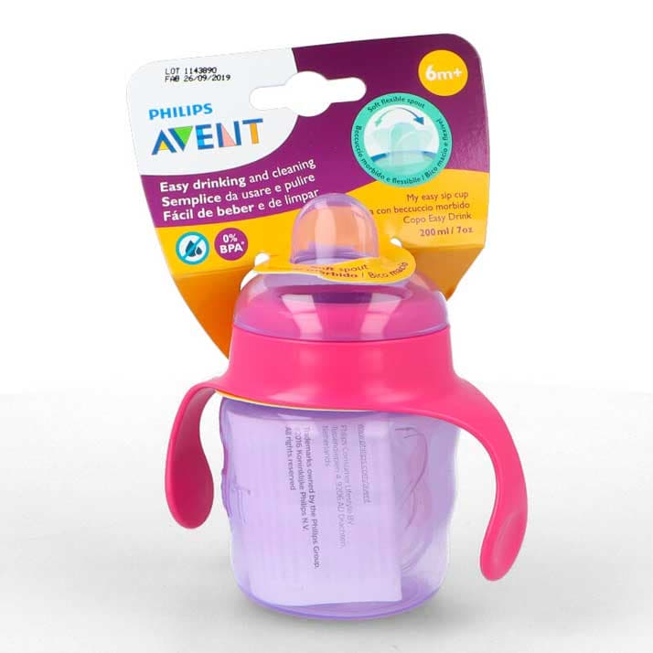 Avent Vasito 200Ml Rosa  Boquilla Blanda Scf551/03