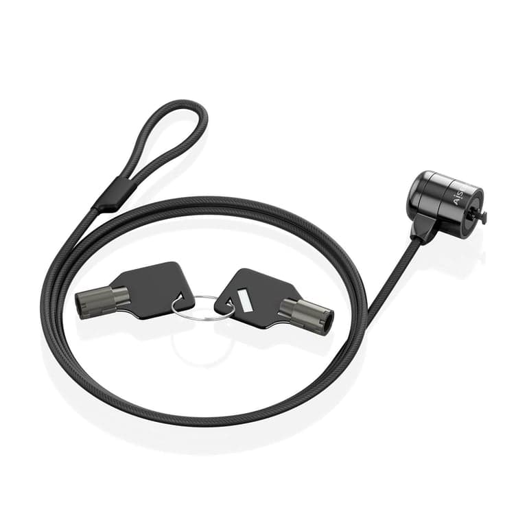 AISENS Cable de seguridad con cerradura de llave para ordenador, monitor, portátil 1.5m - Nuevo