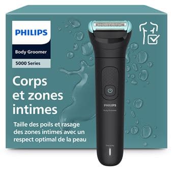 Afeitadora corporal Philips BG5475/15 Series 5000 recargable impermeable autonomía 1h40 Negro y Azul - Nuevo