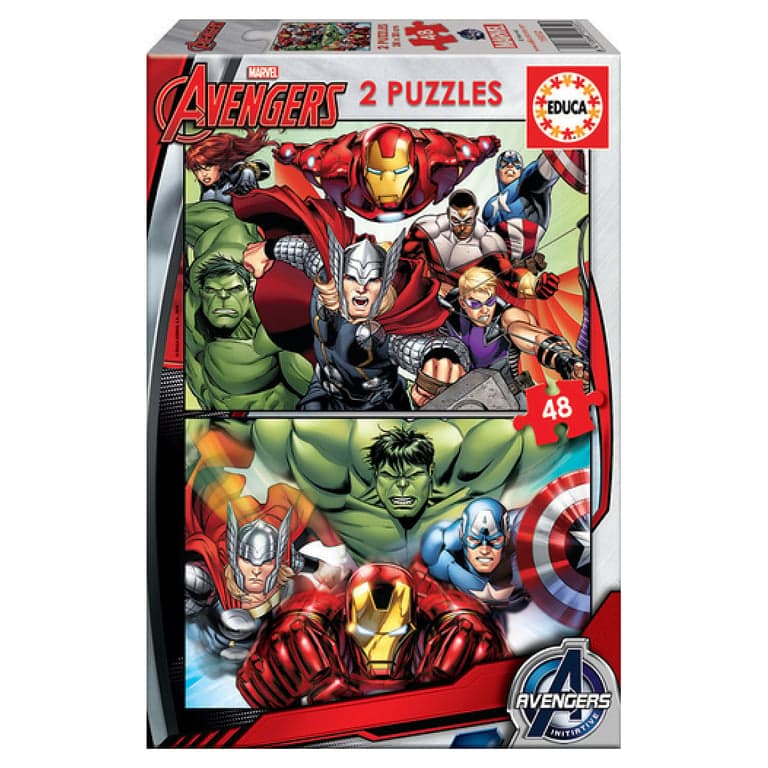 Puzzle Avengers Marvel - 2 x 48 piezas para niños - Nuevo