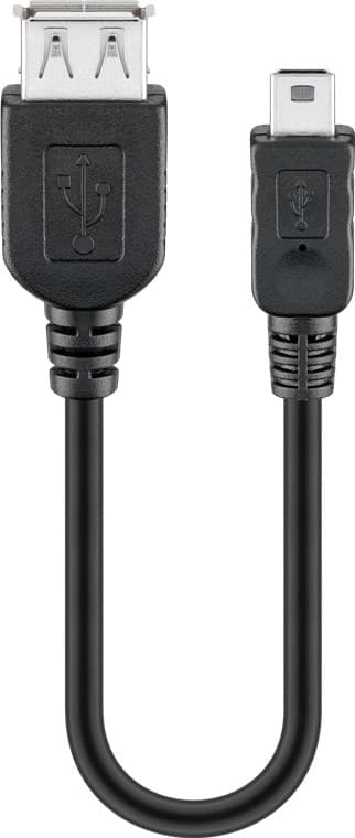Goobay 95006 cable USB USB 2.0 0,2 m USB A Mini-USB B Negro - Nuevo
