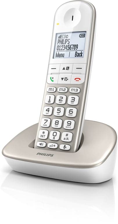 Philips XL4901S/23 teléfono Teléfono DECT Identificación de la llamada Plata, Blanco - Nuevo