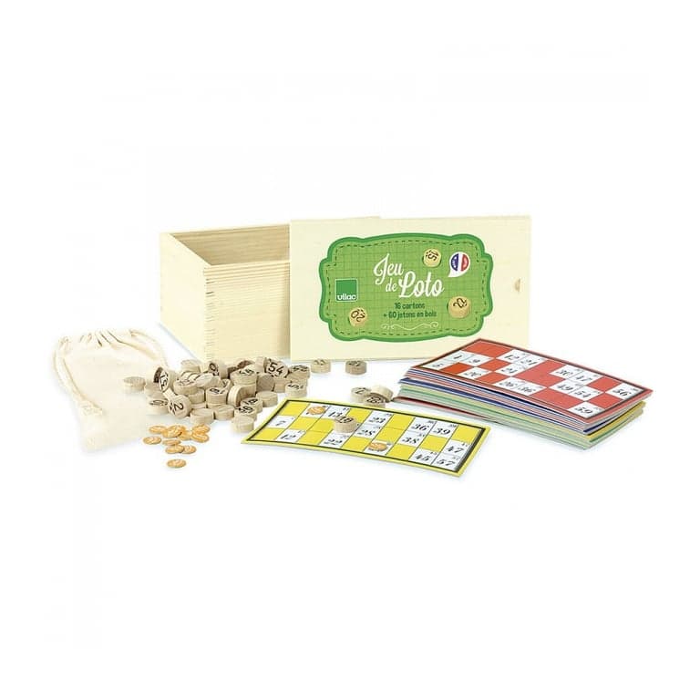 Juego de Lotería Clásico de Madera - Diversión en Familia - Nuevo