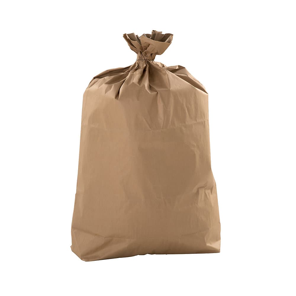Bolsas de basura de papel, capacidad 120 l, A x H 700 x 950 mm, marrón, UE 500 unid.