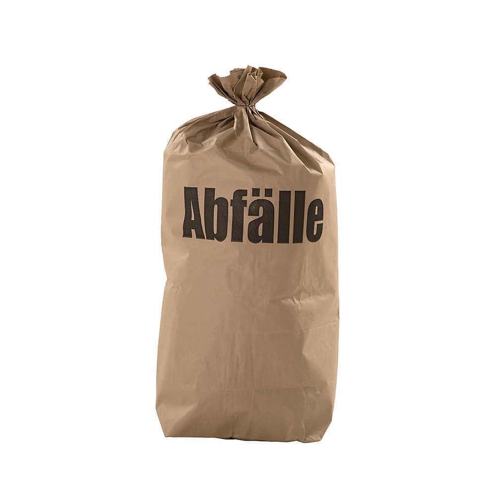 Bolsas de basura de papel, capacidad 70 l, A x H 550 x 850 mm, marrón, UE 100 unid.