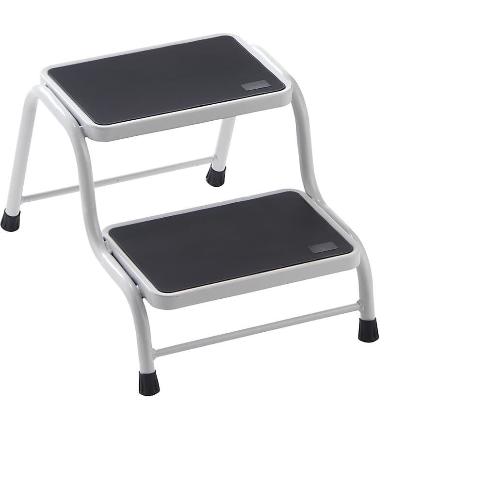 eurokraft basic Escalerilla de tubo de acero, carga máx. 150 kg, 2 peldaños