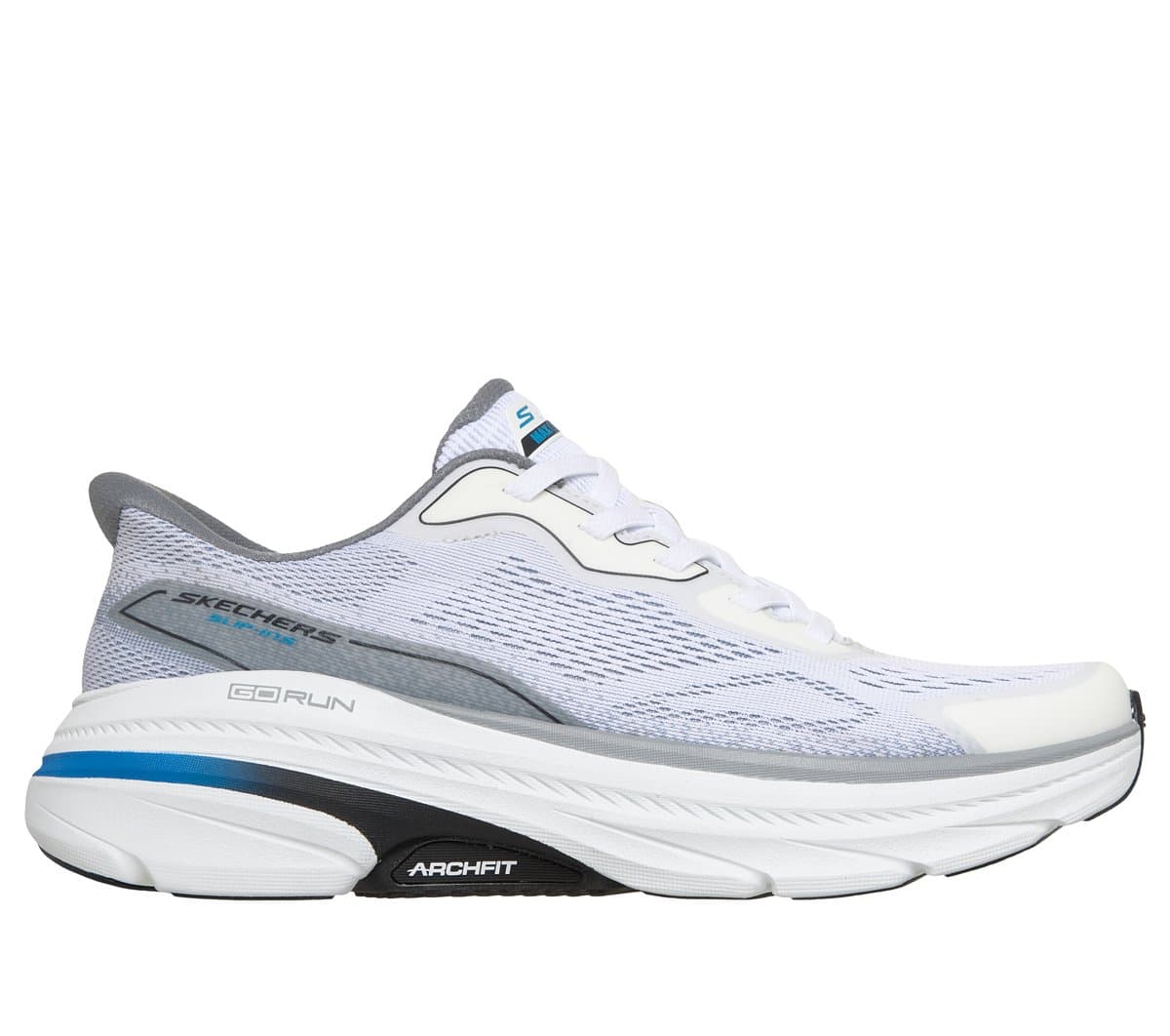 Skechers Slip-ins: Max Cushioning Arch Fit 2.0 - Azusah en Blanco/Gris, talla 39.5, Vegan