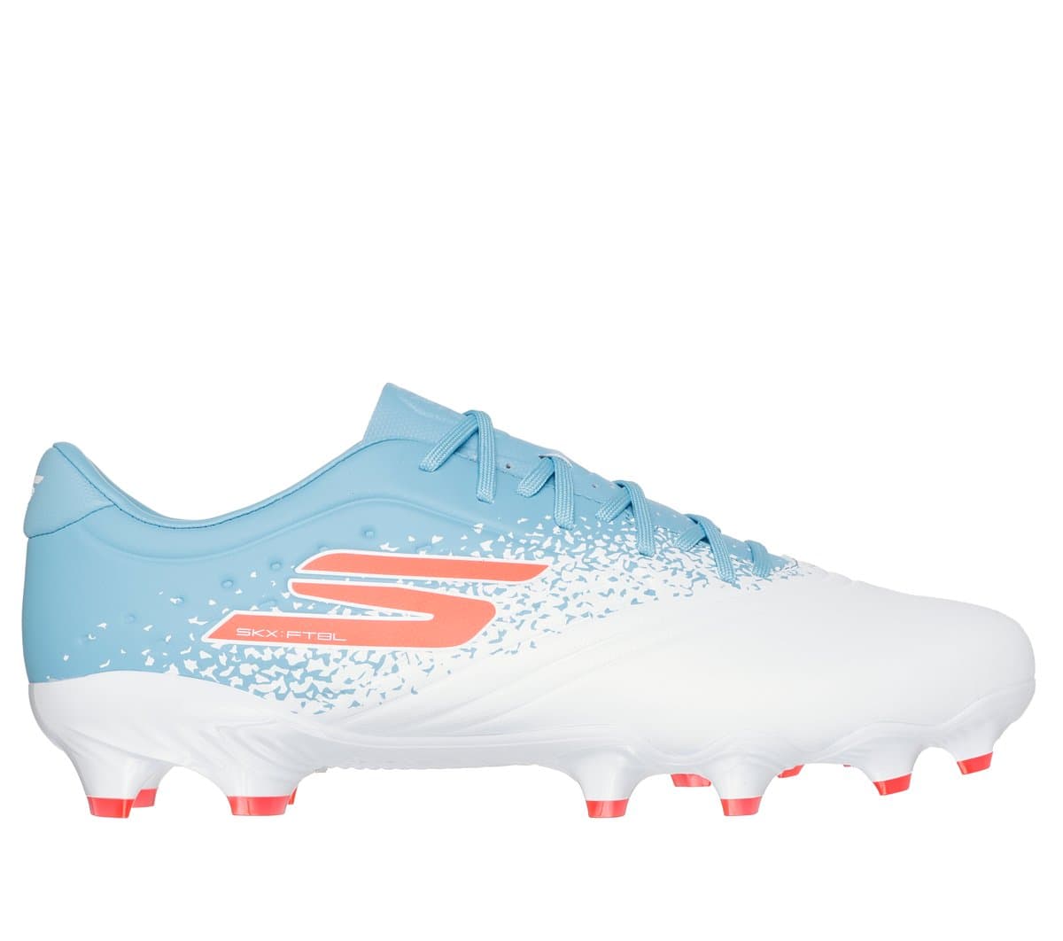Skechers Razor 1.5 Academy FG en Blanco/Turquesa, talla 38.5