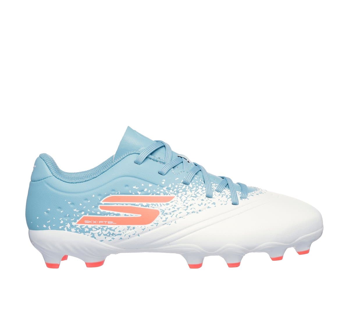 Skechers Razor 1.5 Jr Td FG en Blanco/Turquesa, talla 30