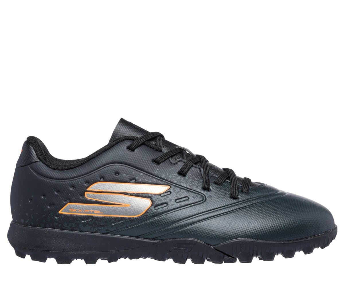 Skechers Razor 1.5 Jr Td TF en Negro/Naranja, talla 28.5