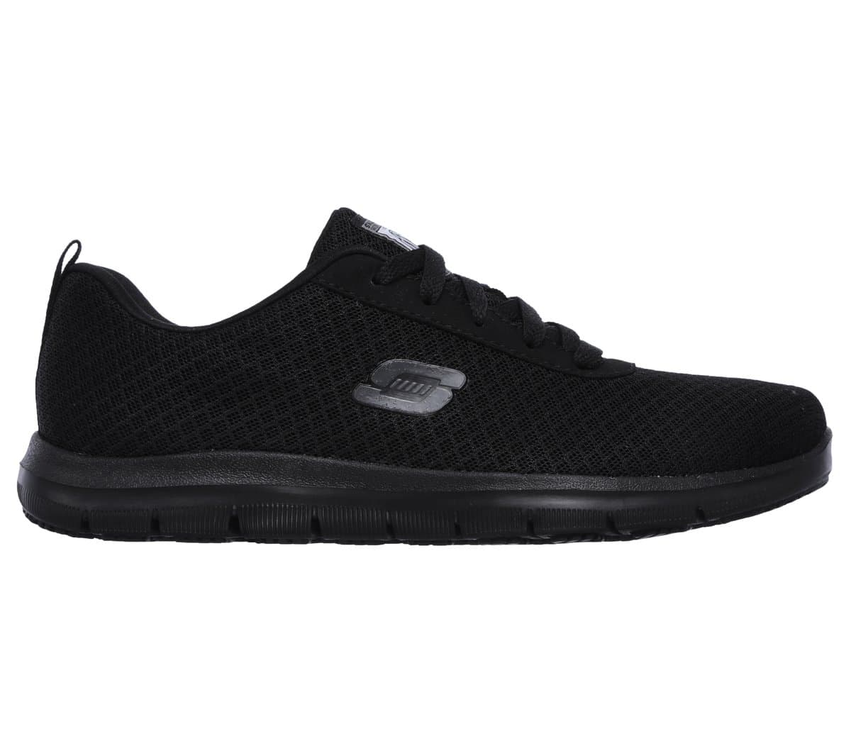 Skechers Work Slip-Resistant Relaxed Fit: Ghenter - Bronaugh en Negro, talla 35.5