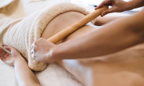 2 sesiones de 30 minutos de maderoterapia más 2 sesiones de 20 minutos de presoterapia