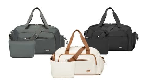 Bolsa de viaje de fin de semana con varios compartimentos: Gris