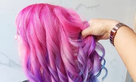 Nuca mechas: decoloración y pigmentación tinte color fantasía