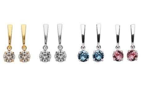 Pendientes de Plata con Cristal Austriaco: Dorado
