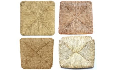 Asiento de repuesto de paja natural para silla: 2 unidades / Marocca