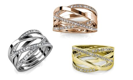 Anillo Criss Cross : Dorado / 56