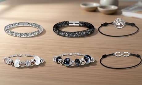 Pulsera en tonos plateados de SC Crystal: B2545-ARGENT