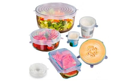 Pack de 6 tapas de silicona extensibles y elásticas: 1