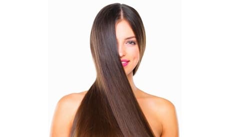 Para cabello medio: Alisado de queratina con lavado masaje craneal y secado