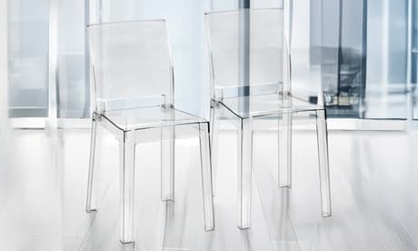Set de 4 sillas de cocina transparentes
