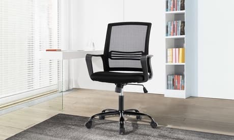 Silla de oficina ergonómica con altura regulable y respaldo de malla: Azul