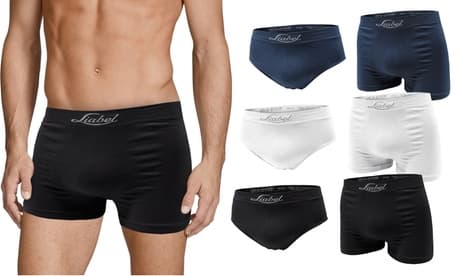 Pack de 6 calzoncillos sin costuras de Liabel: Slip / Negro / Talla S-M