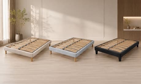 Somier ÉLU con láminas base estable cómoda y ventilada: Antracita / 90 x 200 cm