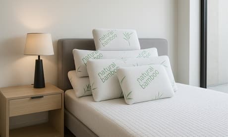 Almohada cilíndrica de espuma viscoelástica con bambú de Sampur: 150 x 40 cm / Solo almohada
