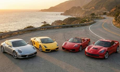 Ruta de conducción de 14 km en un Ferrari (ida) y Corvette C-6 Carrera (vuelta)