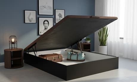 Canapé abatible de madera color wengué de Royal Sleep: 140 x 200 cm