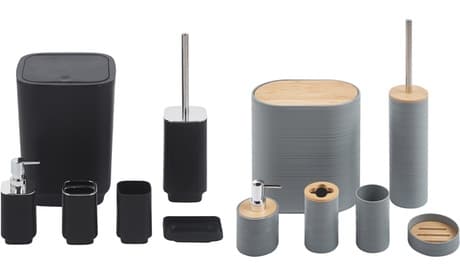 Juego completo de 6 accesorios de baño: Modelo 2 / Negro