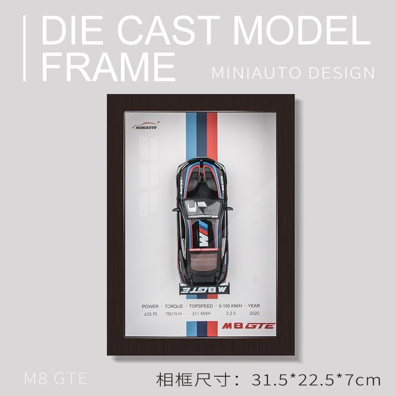 1:32 Marco de Fotos 3D Pintura Colgante Aleación Metal Fundición a Presión Modelo de Coche de Carreras Colección Hobby Decoración Regalos de