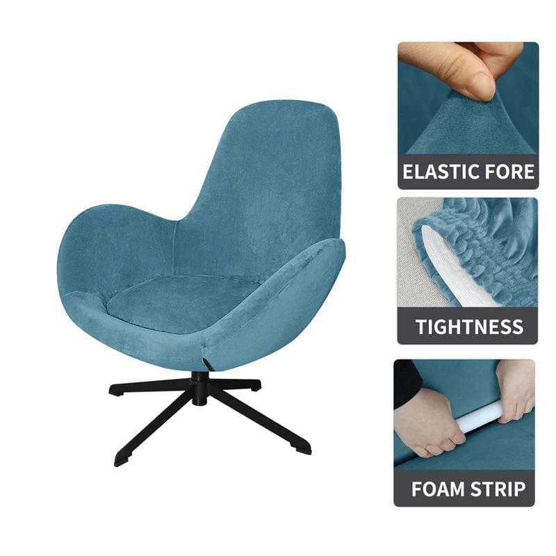 Funda de Silla de Terciopelo Elástica Fundas para Sillas Lounge Color Sólido Fundas para Sillón para el Protector de Muebles de Fiesta en Casa