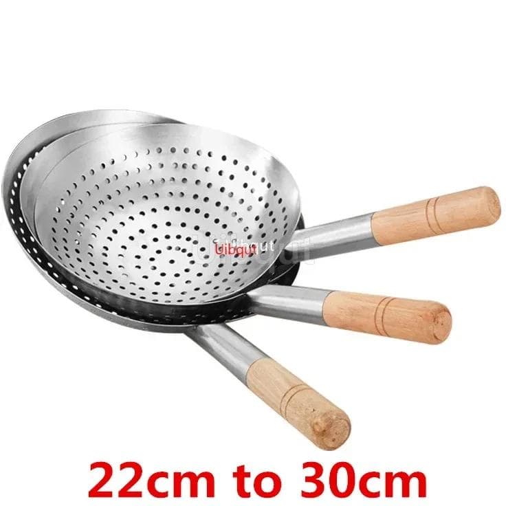 Colador de Malla Grande Grueso de Alta Calidad Colador Wok Mango de Agarre Manual Utensilios de Cocina Tamizador de Aceite Harina Colador Cocina Cocin