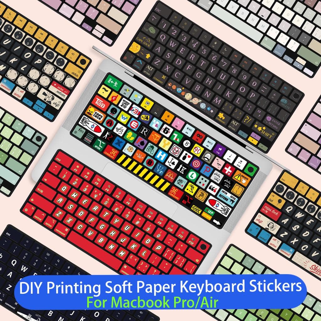 Para Macbook Air / Macbook Pro M1 M2 M3 M4 M5 Película Protectora de Teclado / Impresión Colorida Micro Mate Papel Suave Pegatinas de Teclado