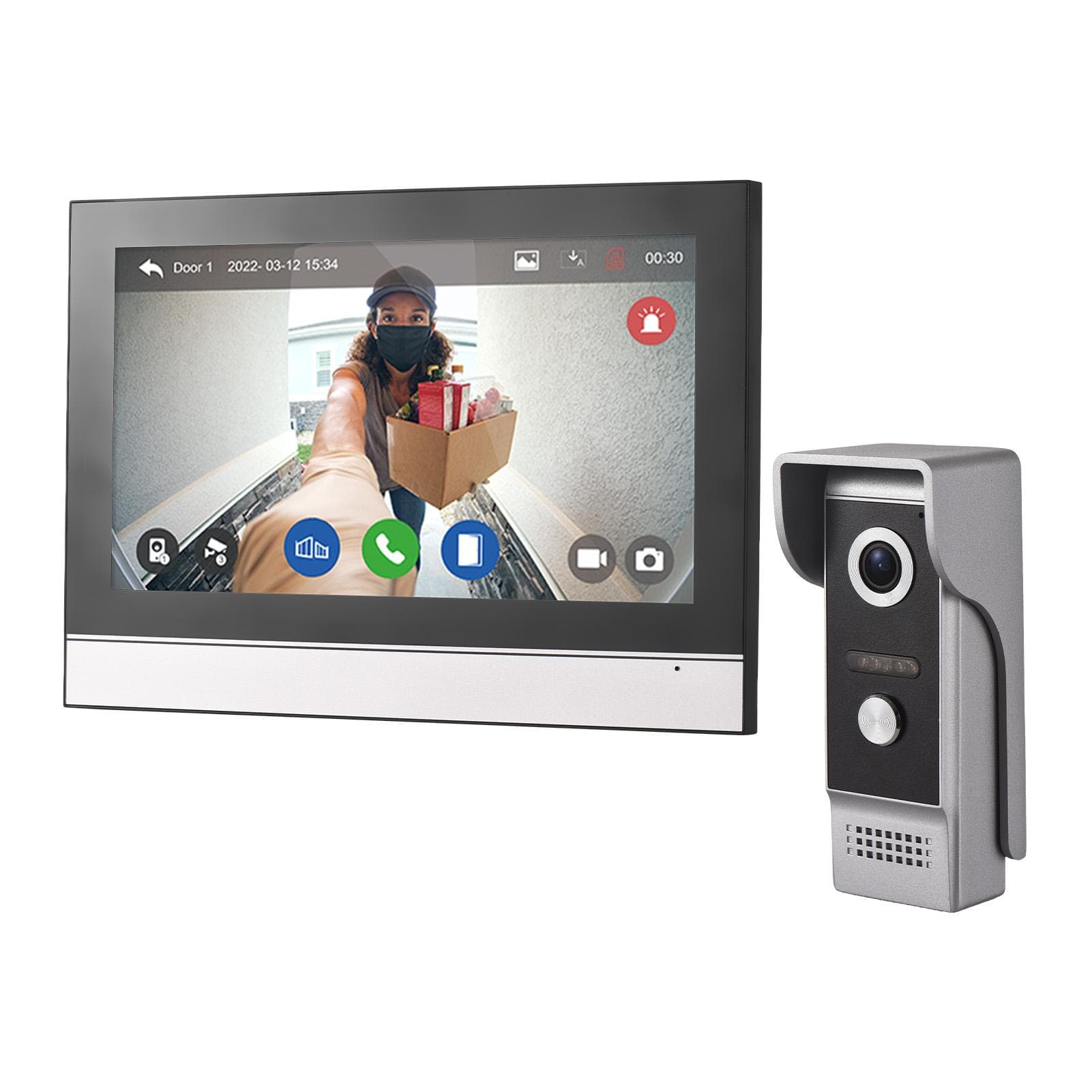 Videoportero inalámbrico con cámara y monitor, 1080P, aplicación TY, WiFi, pantalla táctil de 7 pulgadas