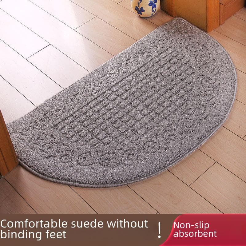 Felpudo nórdico semicircular, absorbente y antideslizante para exteriores, ideal para el baño. verde