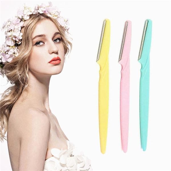 Maquinilla de afeitar para cejas, utensilio para eliminar el vello Facial, cuchilla recortadora de cejas, afeitadora, tijeras, herramientas para molde