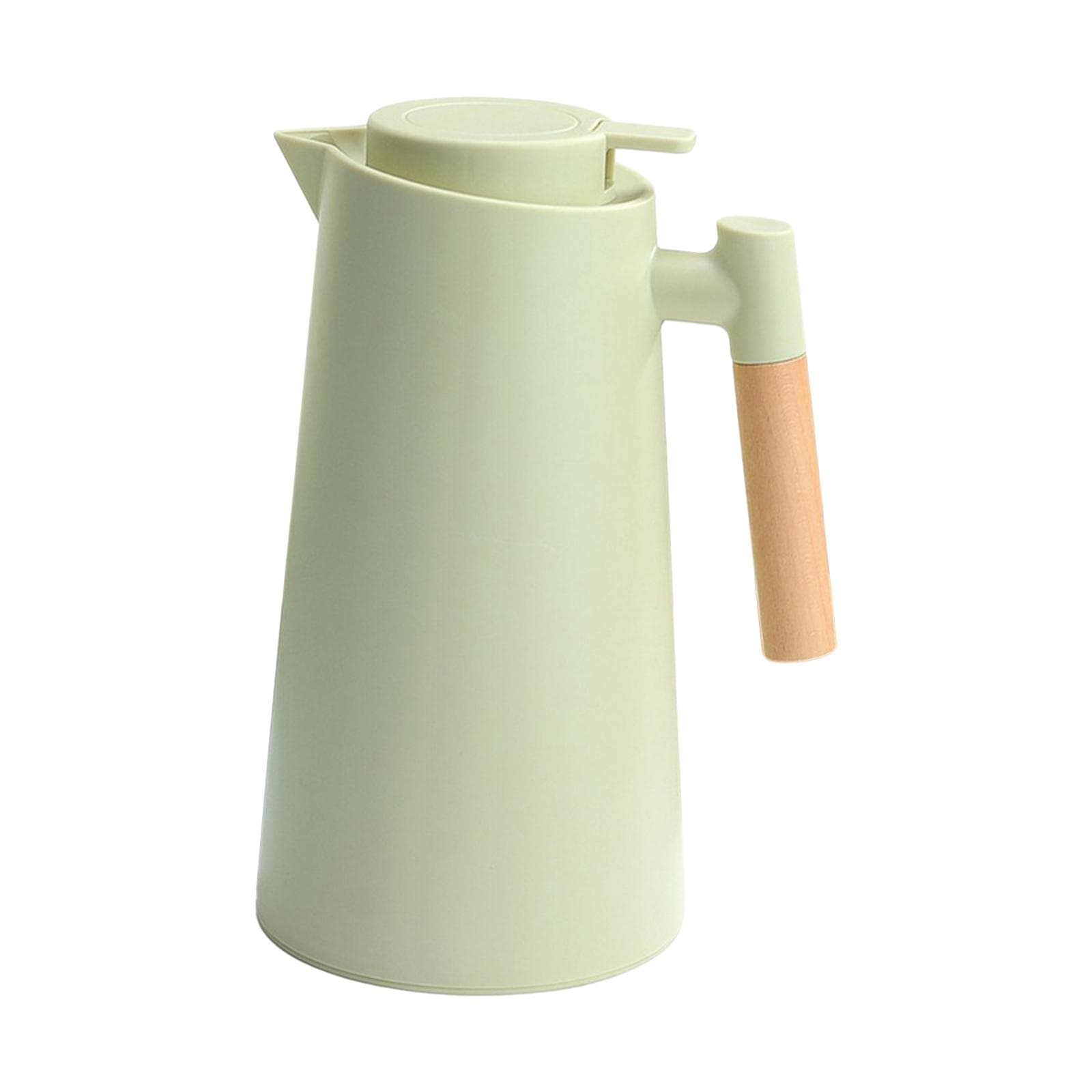 Jarra térmica de café de 1L, cafetera al vacío de doble pared, jarra térmica, termo con madera café
